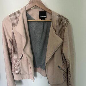 Trouve pink suede moto-style jacket, size XS